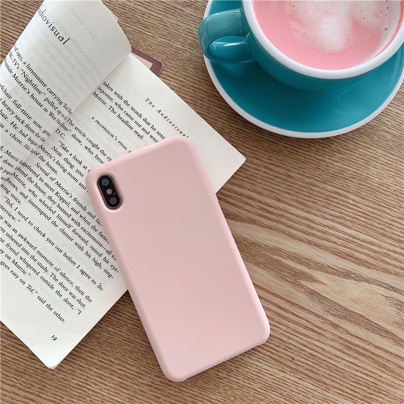 Caso macio da cor dos doces do silicone para o iphone 11 pro xs max xr x 10 8 7 6 5 s 5S 5se 6s mais 7 mais 8 mais 6 mais capa traseira do telefone celular