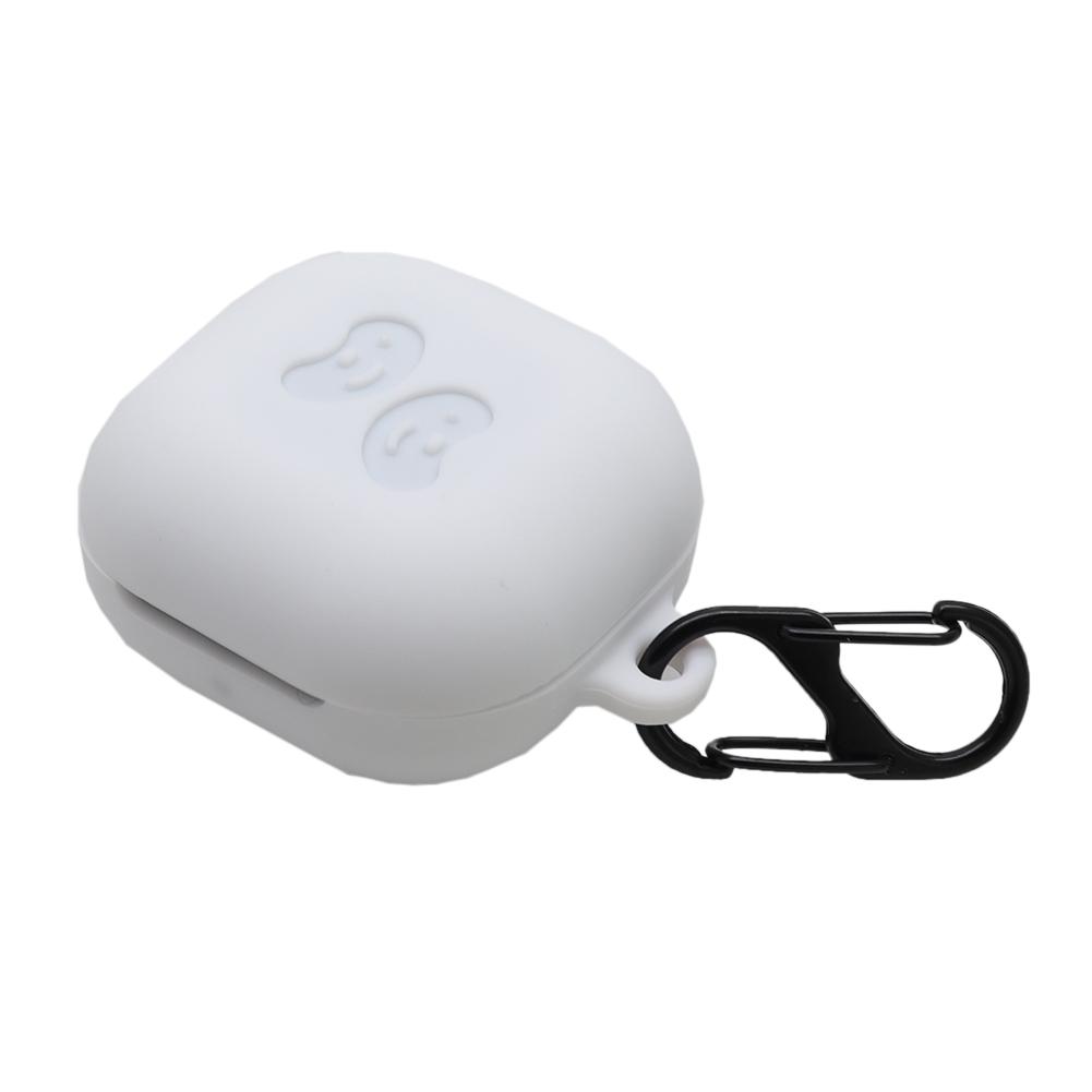 Siliconen hoesje voor galaxy buds live koptelefoonhoesje bluetooth koptelefoonhoesje headset beschermhoesje met haakje: Wit
