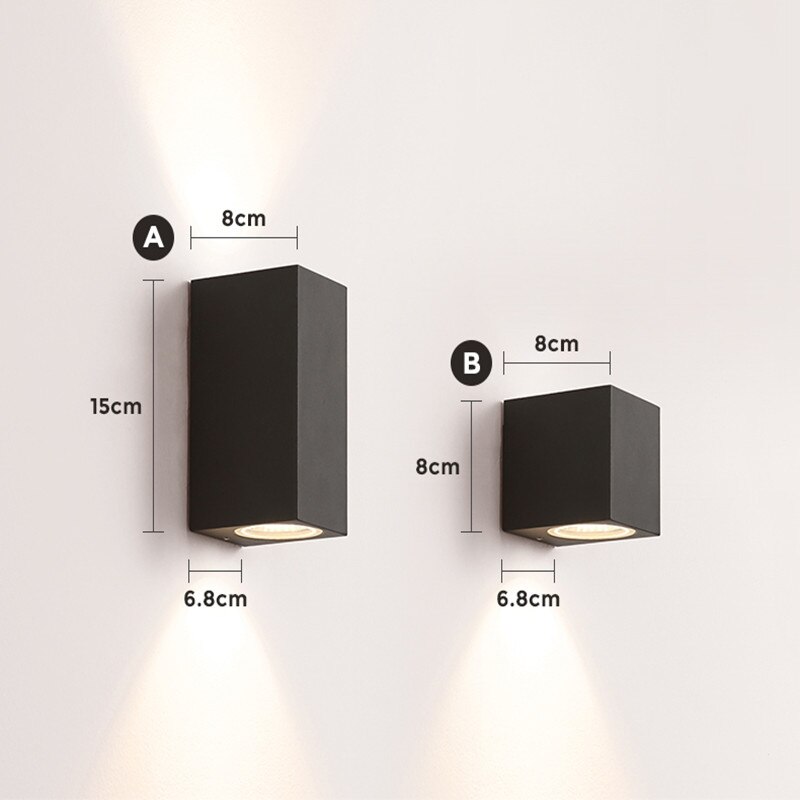 Utendørs ledet proch lys sconce balkong lys 5w 10w aluminium vegglampe til hage dekorasjon 110v 220v