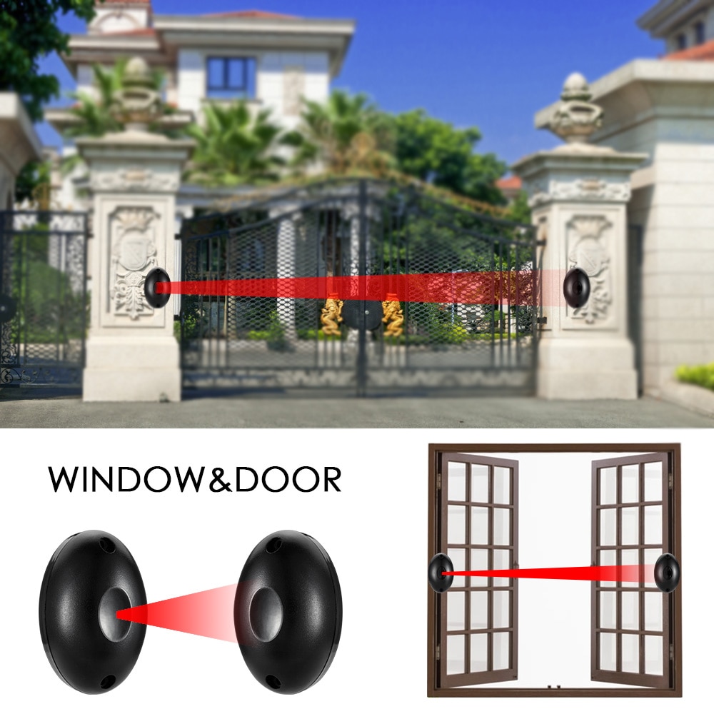 Waterproof Active Photoelectric Single Infrared Gate Beam Alarm Sensor Barrier Detector for Gate Door Window Burglar Alarm