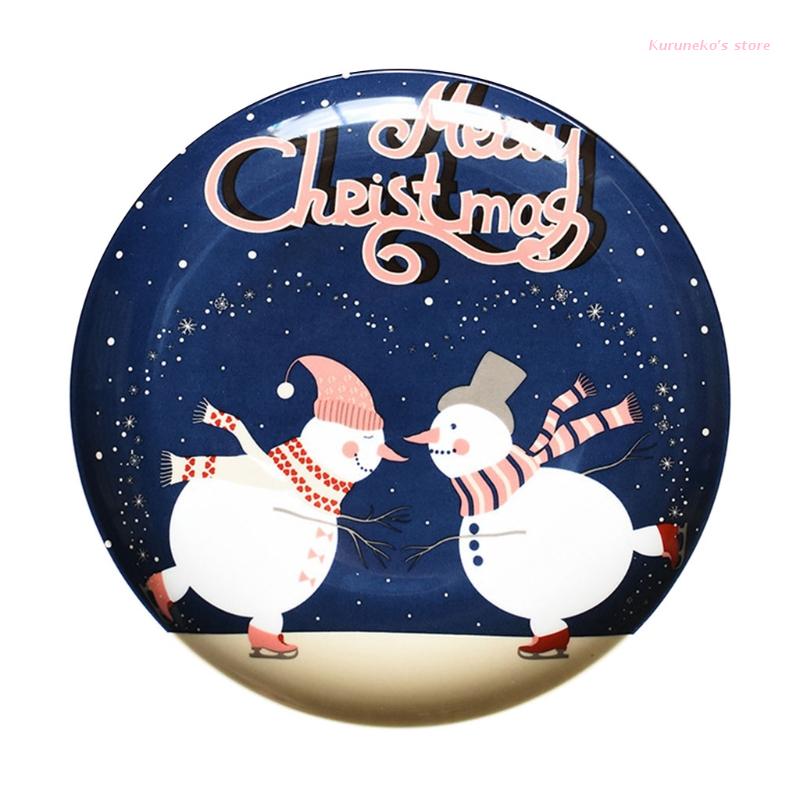 Christmas Style Porcelain Material Dinner Plate Snack Dessert Dinnerwares Appetizers Dish Perfect for Housewarming: ski