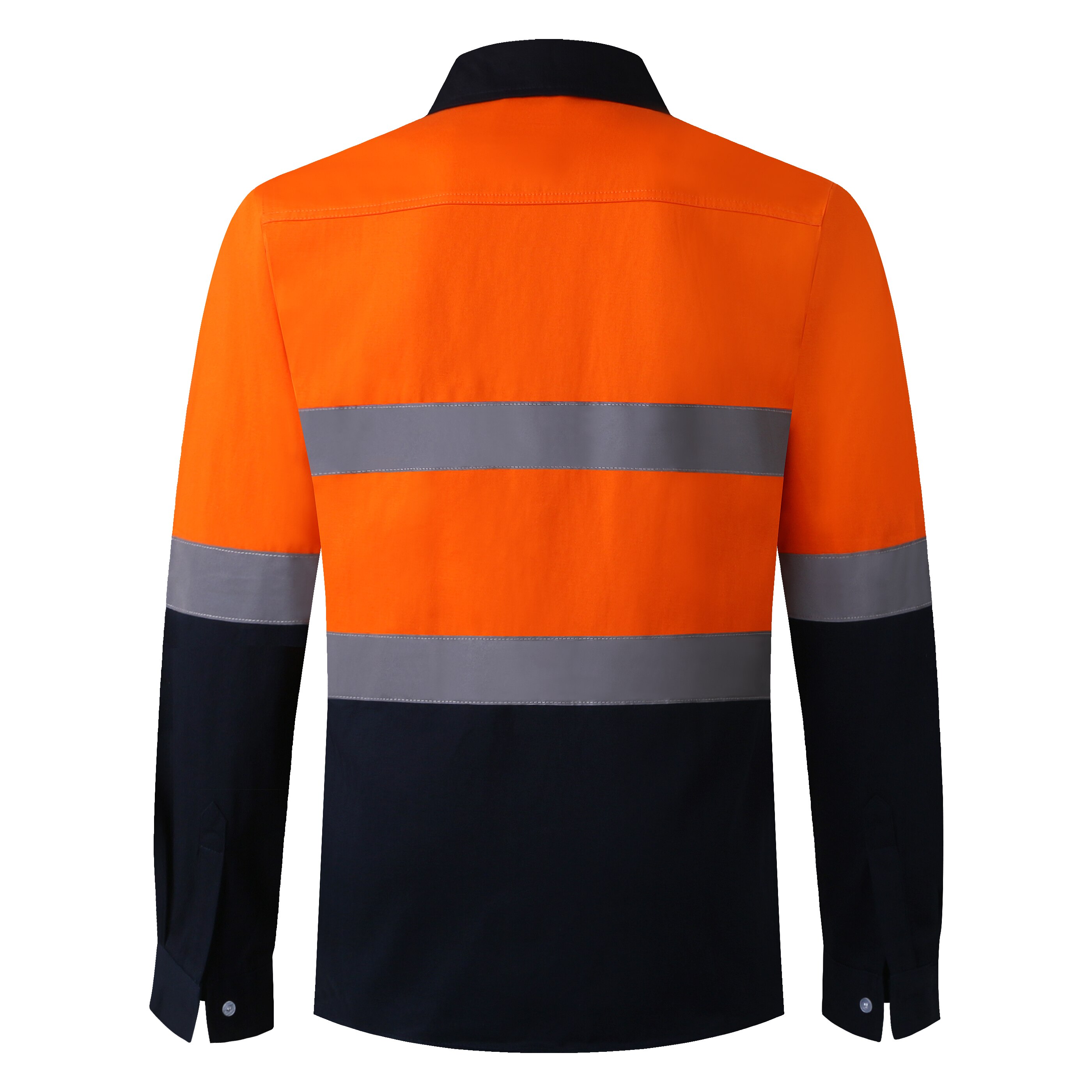 wie/NZS Mens Hohe Sichtbarkeit Bergmann Hemd Zwei Tonne Arbeit Hemd Reflektierende Orange und Marine Sicherheit Baumwolle Hemd