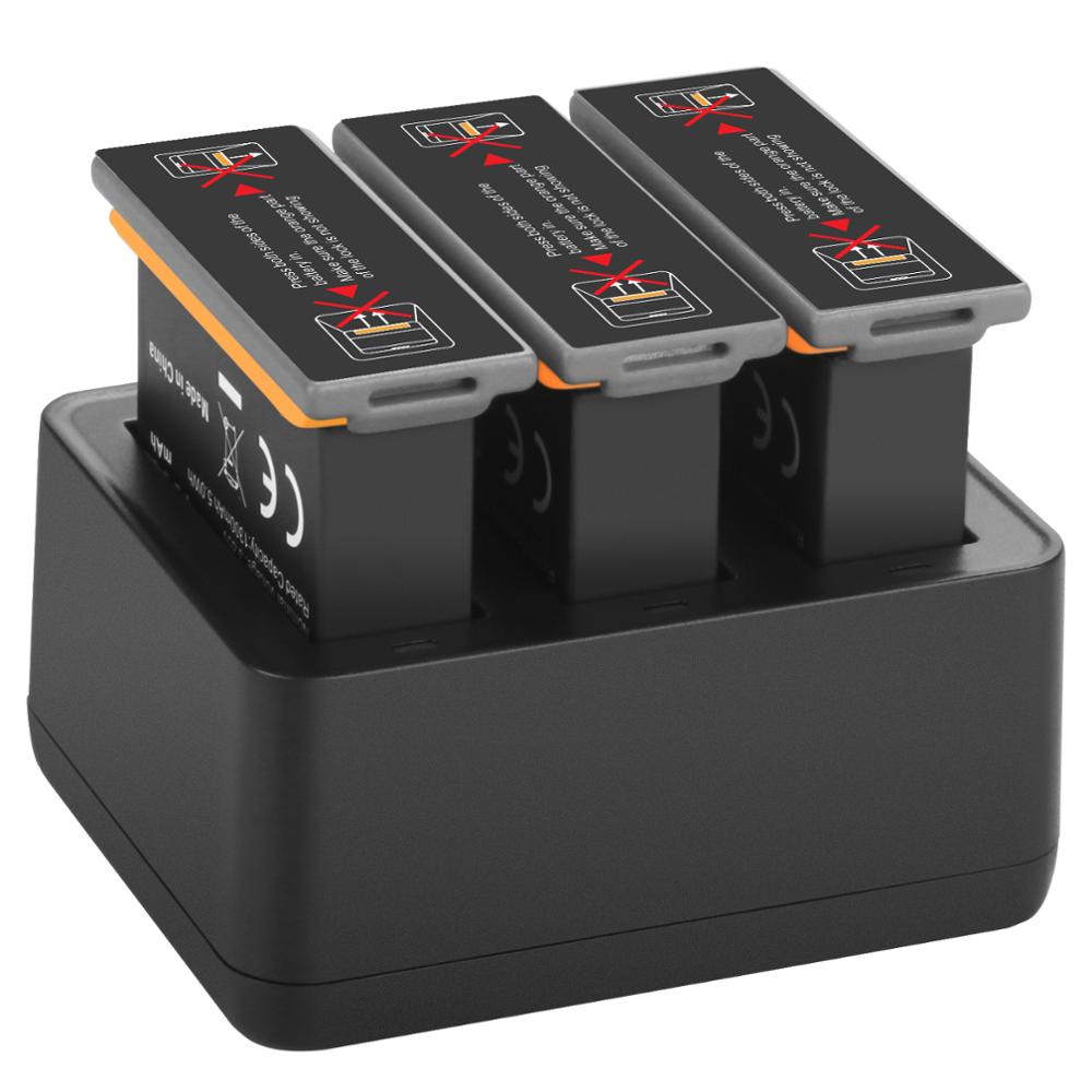 5 Pack Battery + 3 Slots Battery Charger Storage Box for DJI Osmo Action Camera Accessories