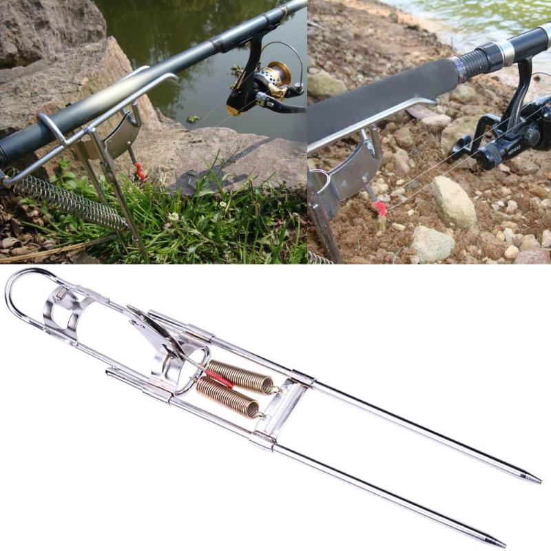 Stainless Steel Automatic Dual Trigger Spring Type Fishing Rod Holder