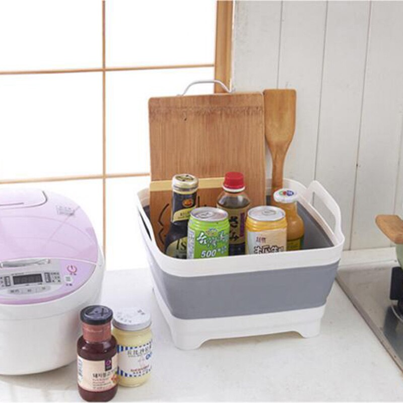 Multifunktionel skalerbar vaskkurv opbevaring foldekurv frugtgrøntsagsorganisation vaskholder køkkenudstyr værktøjer 8