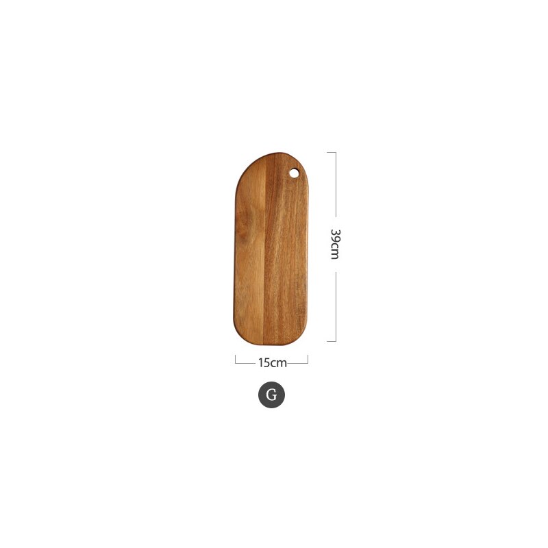 Tabla de cortar de madera de Acacia para el hogar, tabla para picar fruta y carne, antibacteriana, artística, a prueba de moho, comida para niños: G
