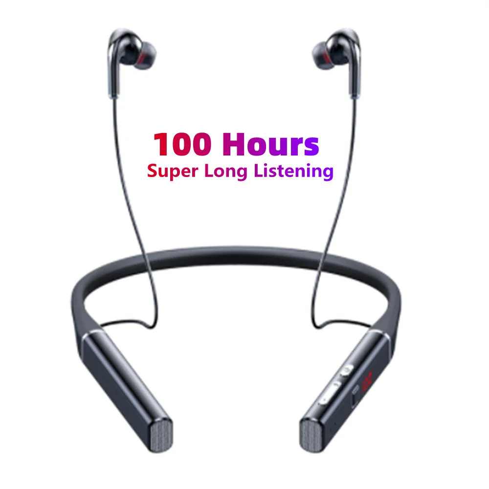 Auricolari bluetooth wireless da 100 ore, auricolari sportivi da corsa con archetto magnetico, auricolari sportivi impermeabili, riduzione del rumore  s720: Nero