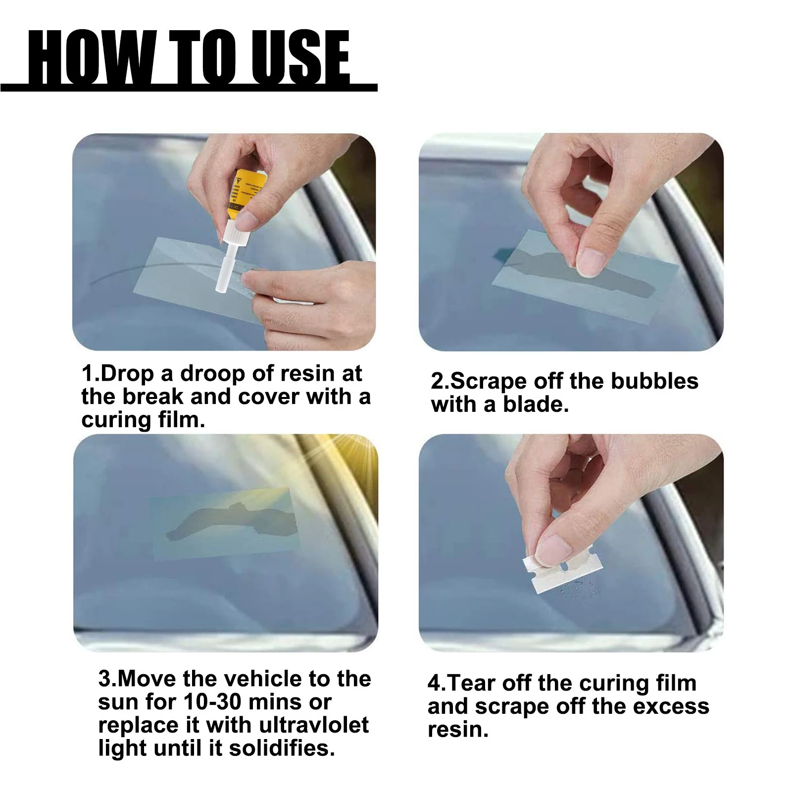 Car Glass Repair Window Cracks Gone Kit Remove Scratch Automobile Truck Motorcycles Broken Repair Windscreen Crack Recovery Set