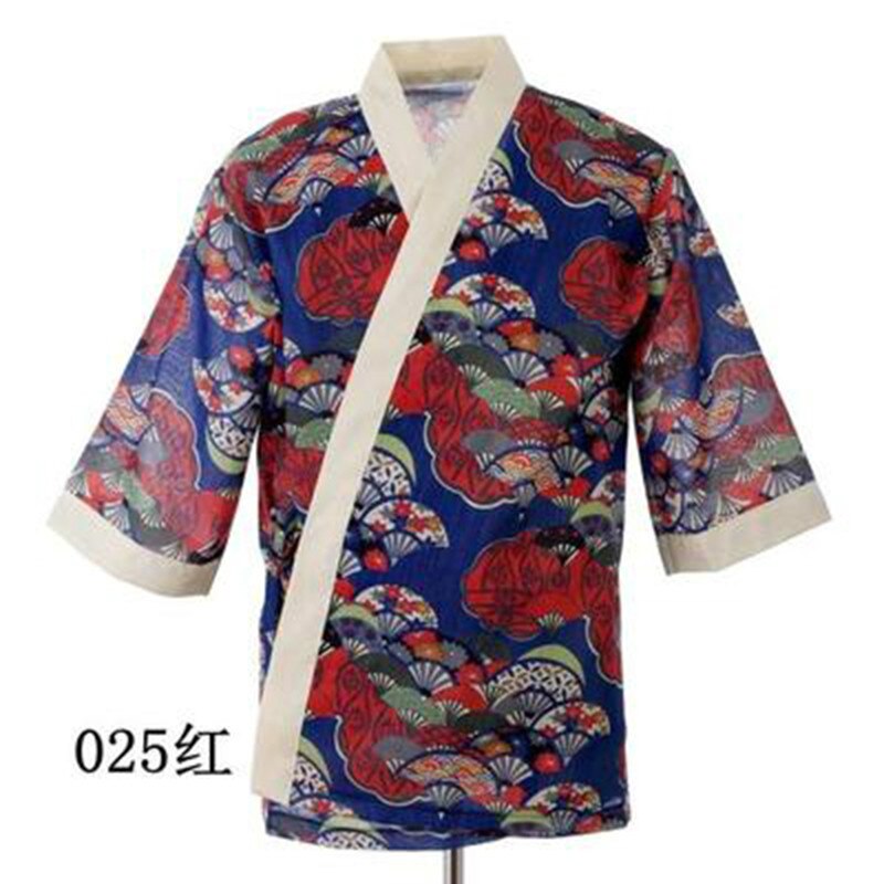 Cocina japonesa restaurante Sushi Chef uniformes manga corta Kimono ropa de trabajo servicio de comida cocina chaqueta monos Tops
