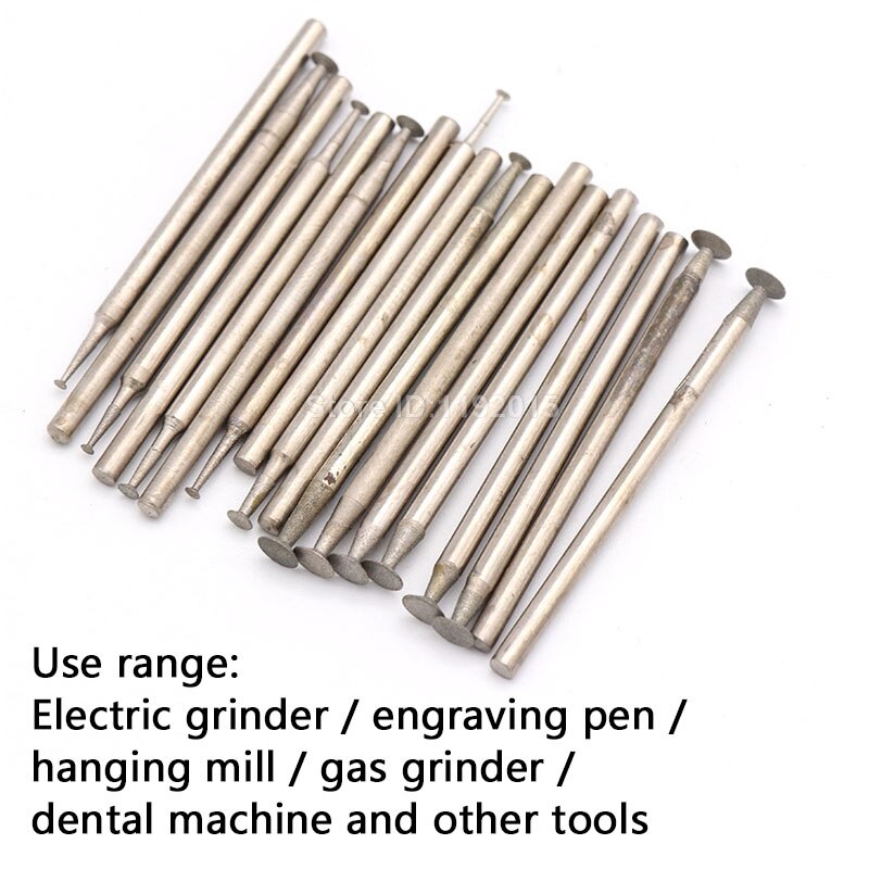 1x h naald diamant frezen roterende gesinterde schuurkop accessoires bits set gecoate gemonteerde frezen lapidaire steen edelsteen