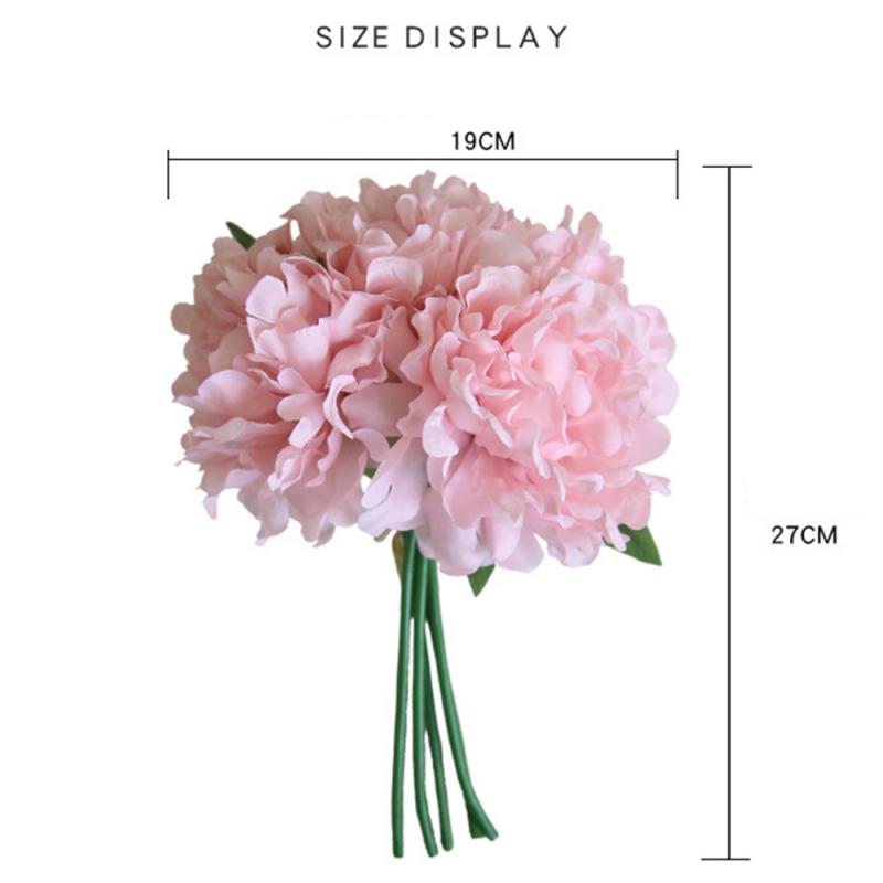 5 Heads/bunch Peony artificial flower Bouquet Wedding Decoration Silk Flower Valentine's Day Party home DIY Decoration Crafts