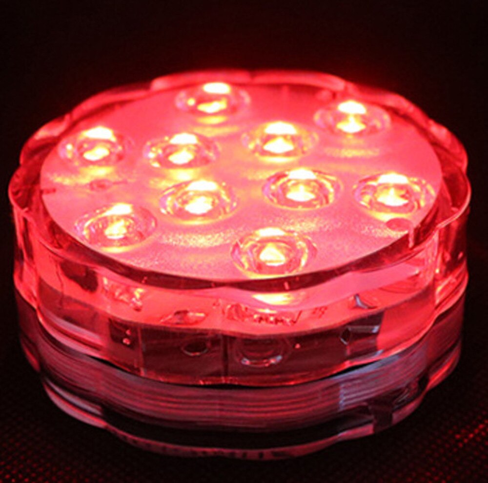 10 Led Remote Controlled RGB Submersible Light Battery Operated Underwater Night Lamp Outdoor Bowl Garden Party Decor #45