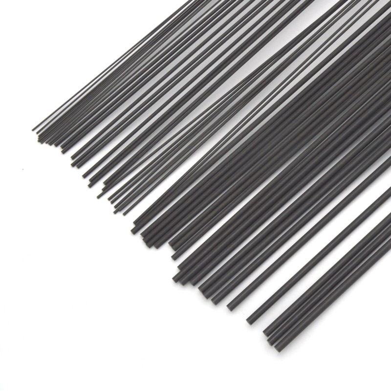 1Mm 1.5Mm 2Mm 3Mm (0.5 Meter) solid Carbon Fiber Staaf Versterking Staaf Hoge Sterkte Lichtgewicht Voor Diy Rc Vliegtuig