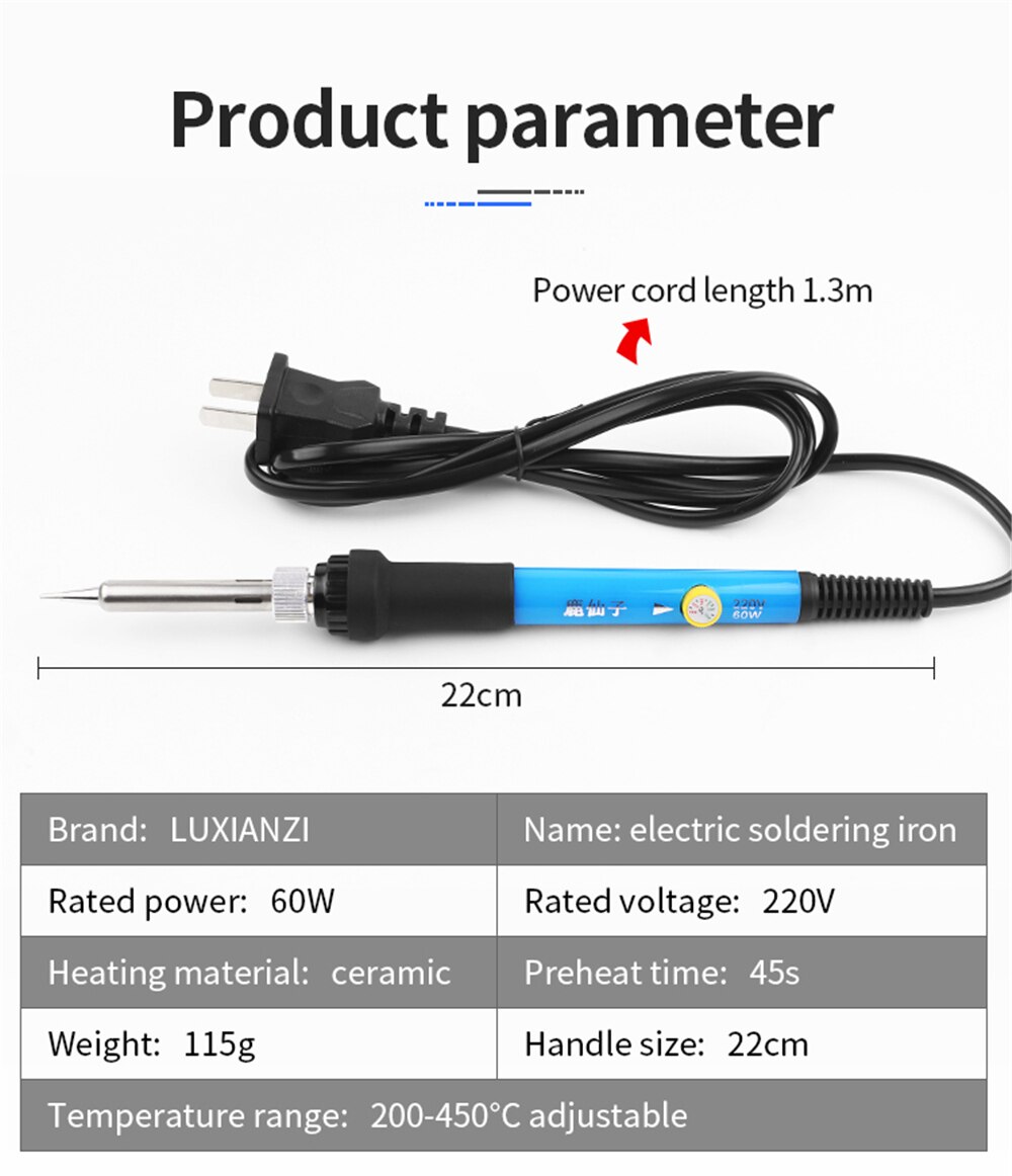 LUXIANZI 60W Electric Soldering Iron Soldering Iron With Regulator Welding Solder Rework Tool 220V Fer A Souder