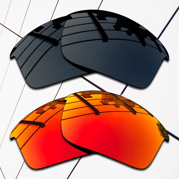 E.O.S Polarized Replacement Lenses for Oakley Bottle Rocket Sunglasses - Varieties Colors: Black and Fire Red