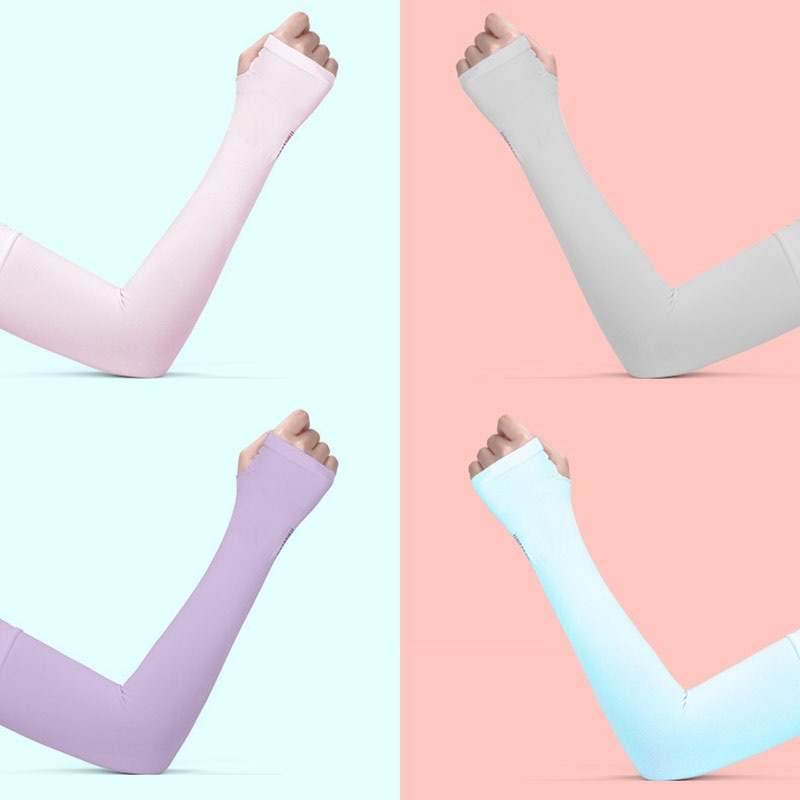 2Pcs Arm Sleeve Warmers Safety Sleeve Sun UV Protection Sleeves Arm Cover Cooling Warmer Running Golf Cycling Long Arm Sleeve