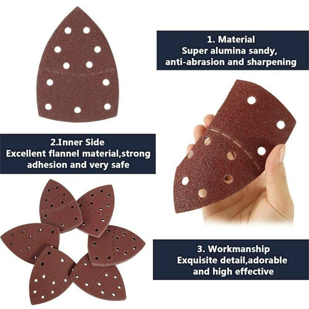10 Stuks Voor Bosch Psm 100A Aluminium Oxide Muis Schuren Lakens Vlakschuurmachine Detail Palm Pads Schijven Schuurpapier Schuurpapier