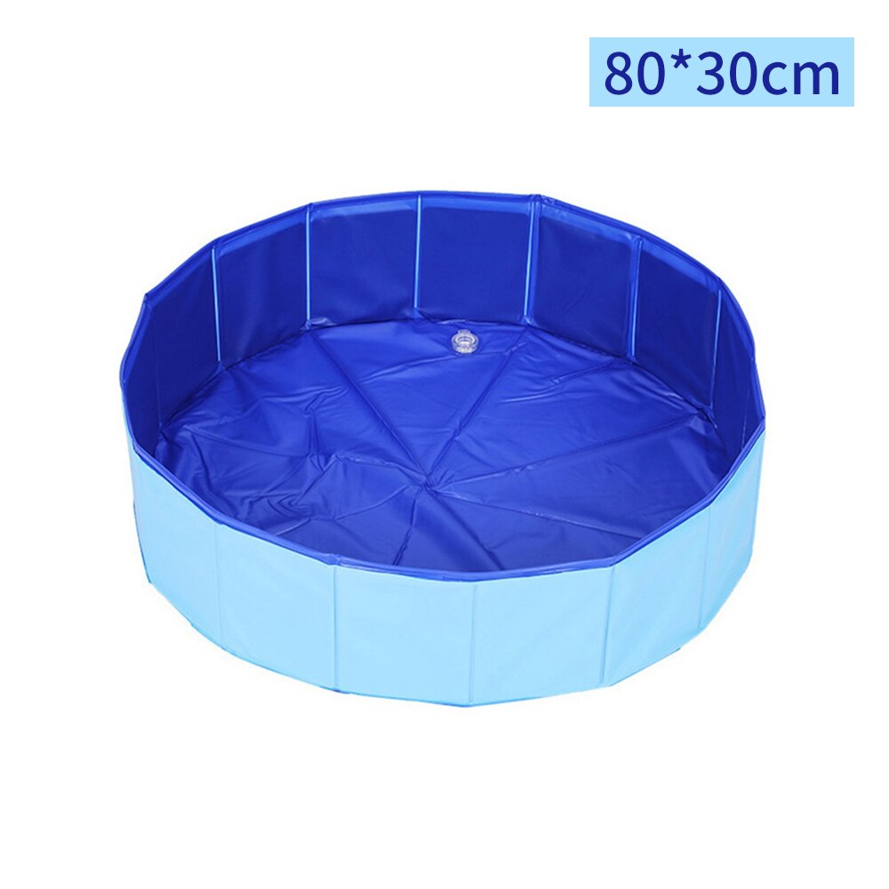 Portable Dog Swimming Pool Foldable Pet Dog Bath Pool Pet Bath Swimming Tub Collapsible Pet Bathing Tub for Dogs Cats Pet Shower: blue 80x30cm