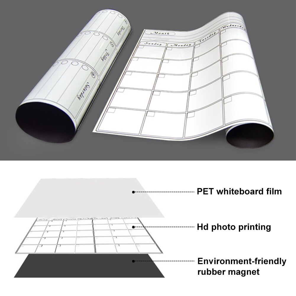 Reminder Durable Rewritable Memo For Fridge Home Kitchen Weekly Calendar Daily Planner Month Magnetic Whiteboard Erasable