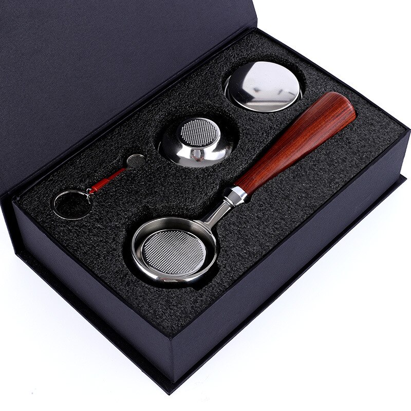 58MM Stainless Steel Double Ear Coffee Machine Handle Bottomless Filter