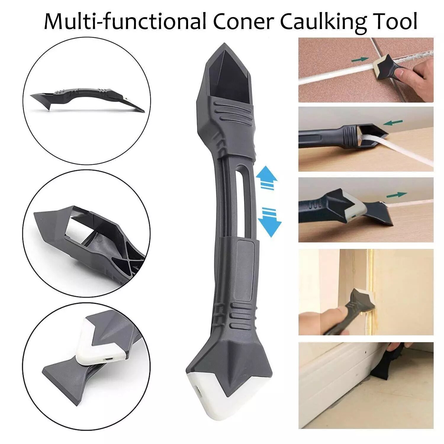 3 in 1 silikonborttagare caulk finisher tätningsmedel slät skrapa injekteringssats verktyg med sömtejp plast handverktyg set tillbehör