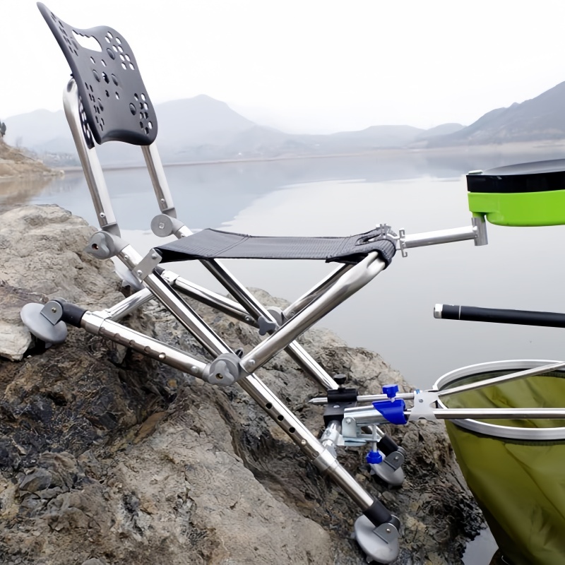 Sedia da pesca per tutti i terreni da esterno Sedia da spiaggia pieghevole Schienale regolabile da 180 gradi Sedia da campeggio Sgabello Attrezzatura da pesca