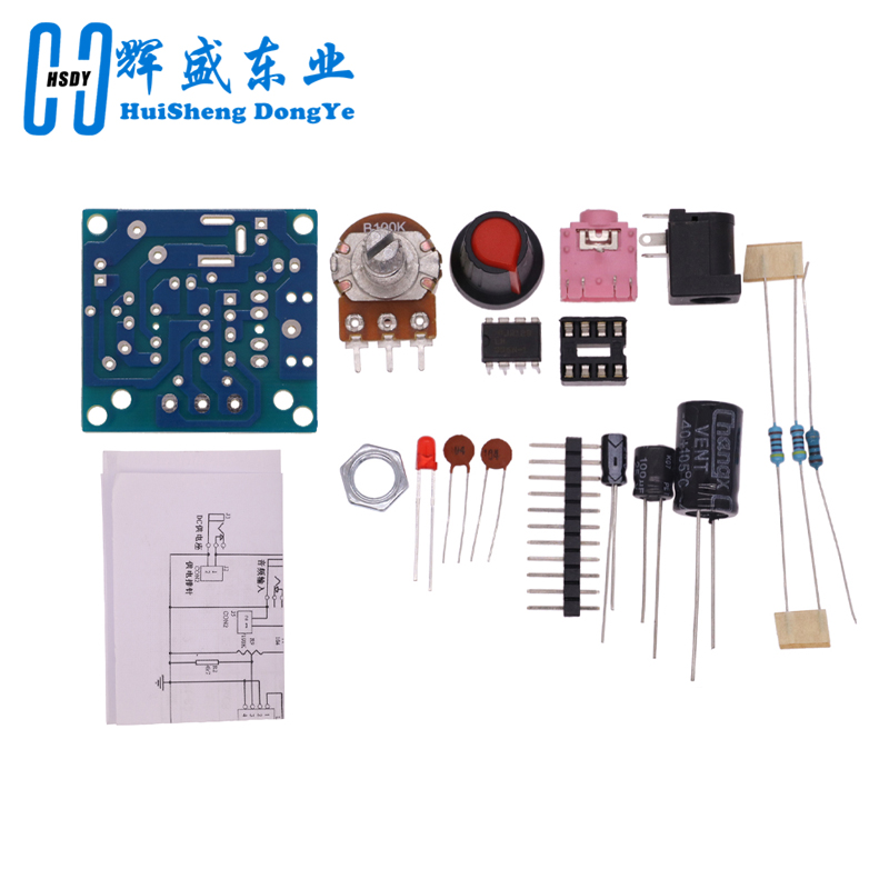 LM386 Mini amplificador de Audio DIY Kit 3,5mm 3V-12V amplificador de potencia Suite Trousse Amplificador módulo placa más allá TDA2030