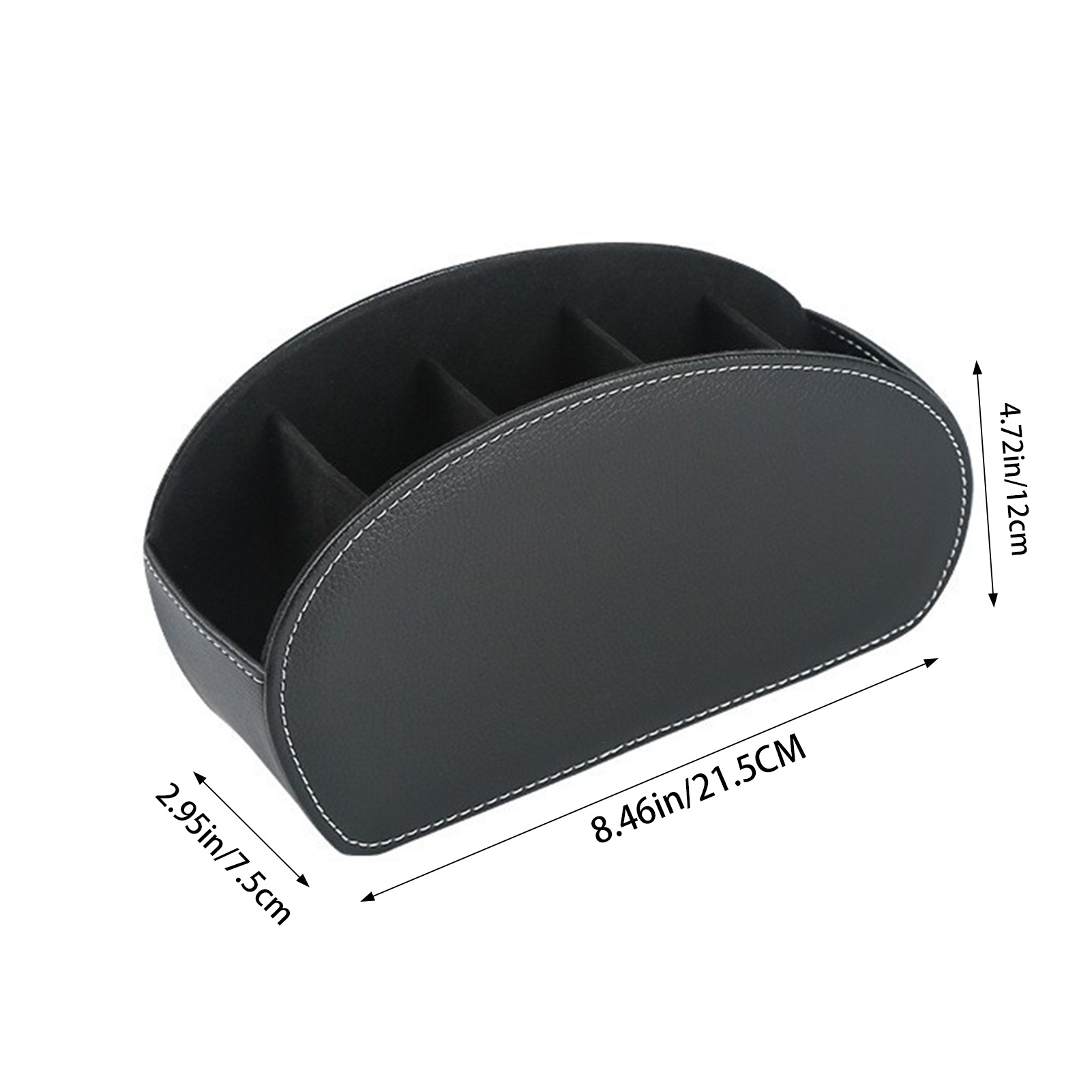 Remote Control Storage Box PU Leather Cosmetic Storage Box Suitable for Staplers Scissors Rulers: Default Title