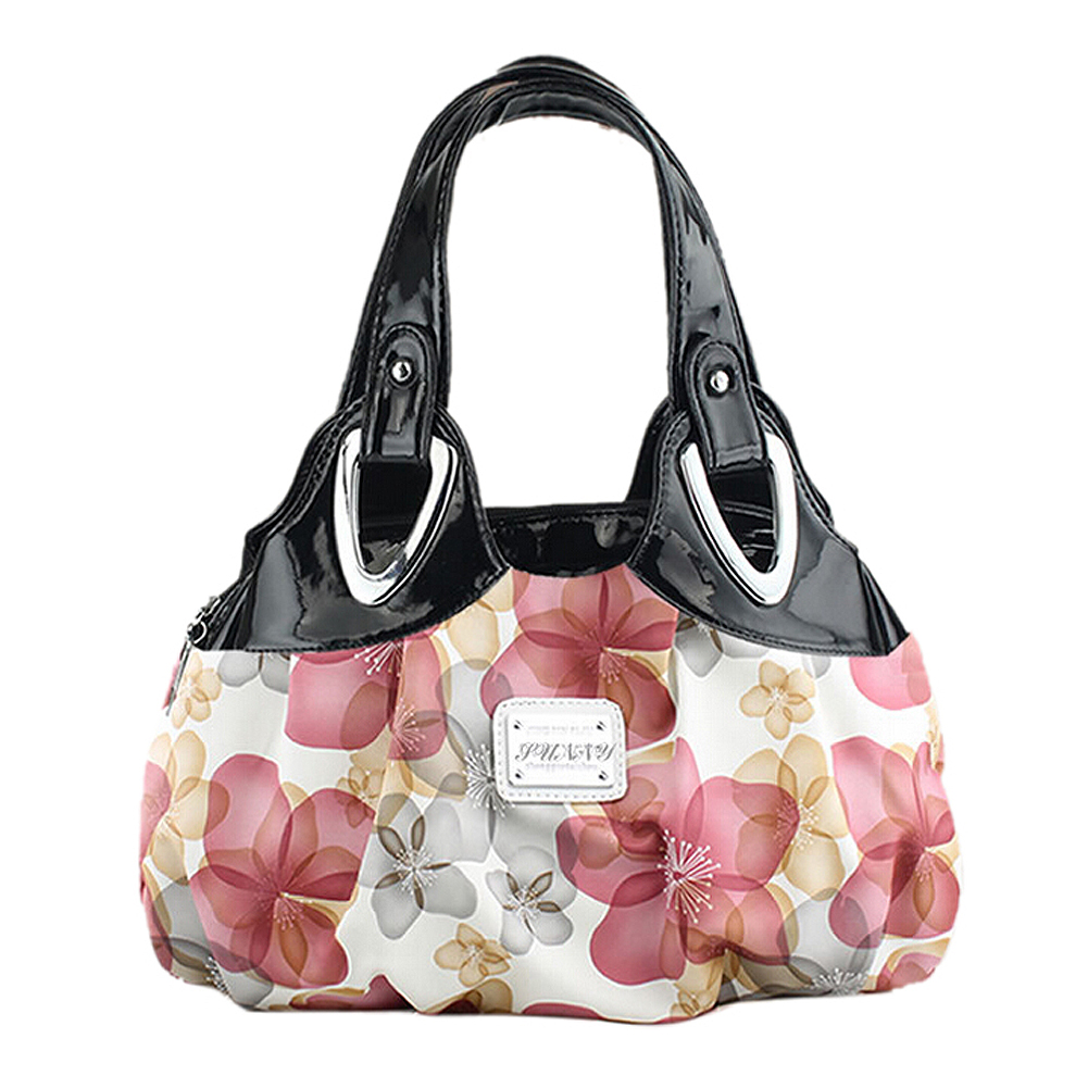 Fggs-Mode Handtas Vrouwen Pu Lederen Tas Tote Bag Printing Handtassen Satchel-Droom Saffloerolie + Wit Handstrap