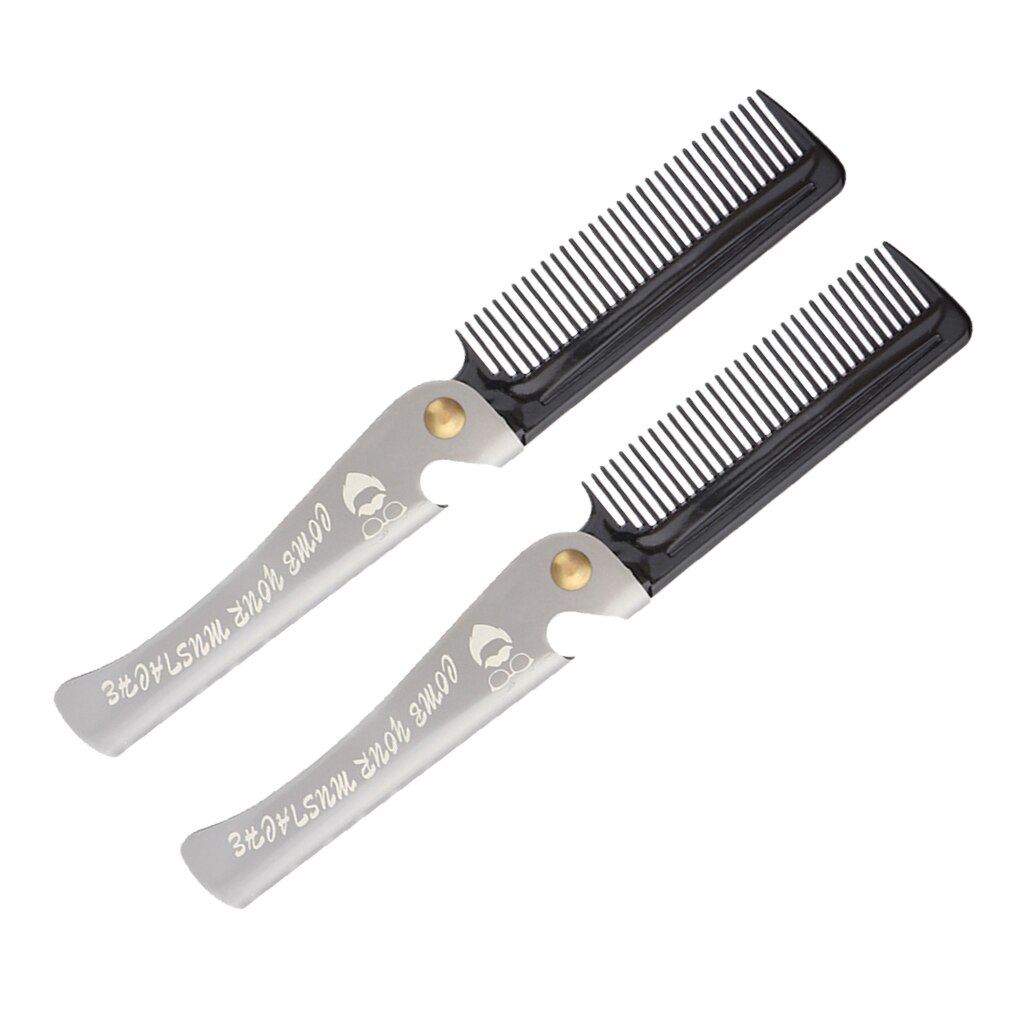 2x Travel Folding Beard Combs Men's Hair Styli... – Grandado