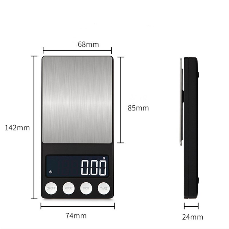 500g/0.1g 200g/0.01g Digital Scale Balance Weighing Scale Electronic kitchen scale with tray Stainless Steel Jewelry 40% off