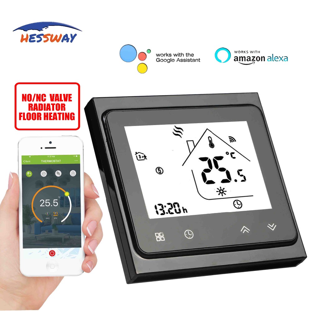 Hessway Tuya Ivr Smart Wifi Chip Vloerverwarming No/Nc Thermostaten Wifi Voor Werkt Met Alexa Google Thuis