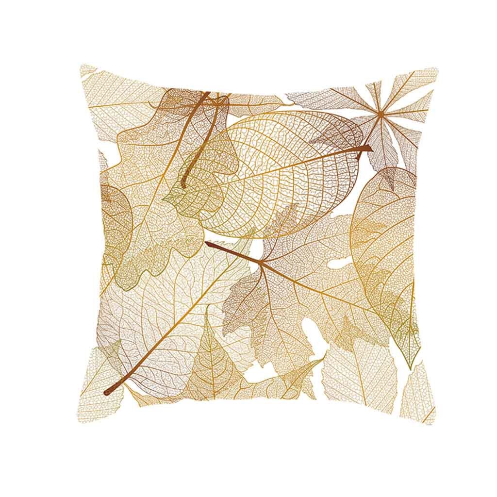 Pillow Case Gold Plant Printed Sofa Car Cushion Cover Home Decor Throw Pillowcase Bed Decoations poszewki na poduszki 45x45cm: N