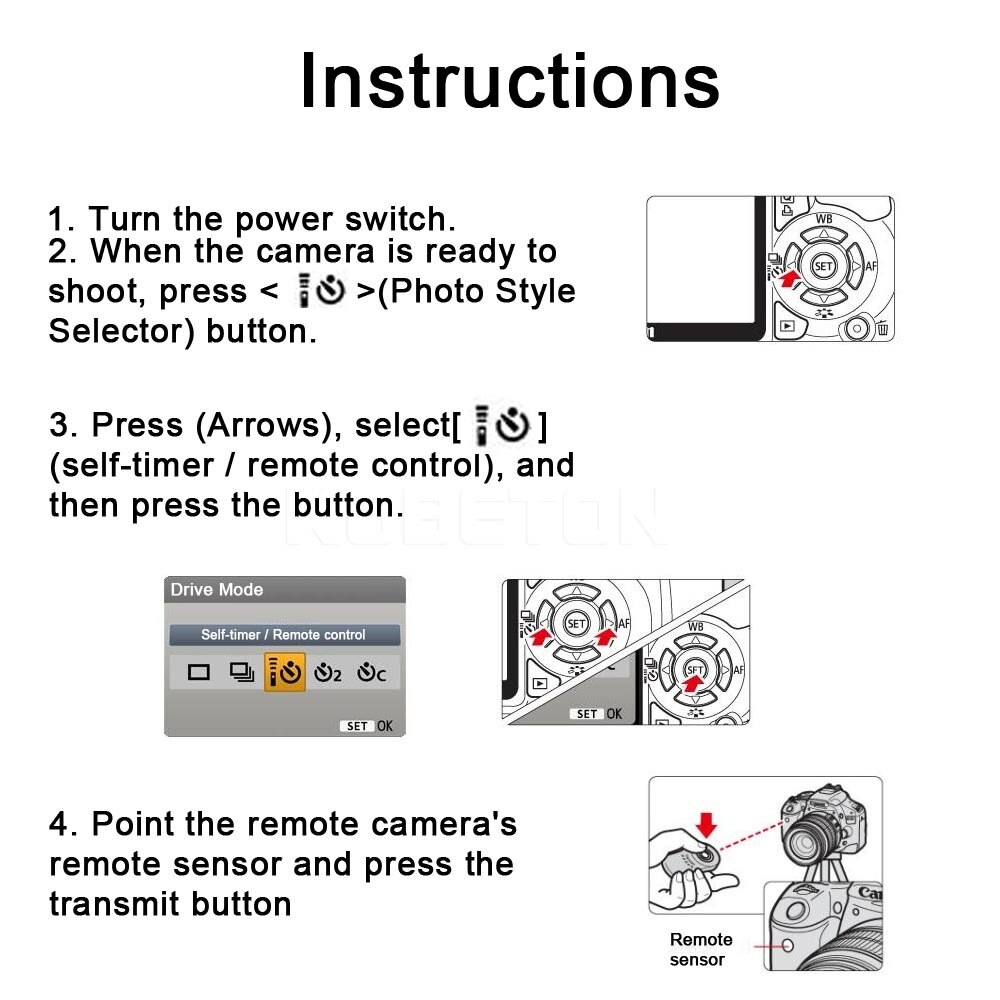 RC-6 RC6 IR Infrared Wireless Remote Control Camera Shutter Release For Canon EOS M Rebel T2i T3i T4i 60D 7D 500/550/600/650 D