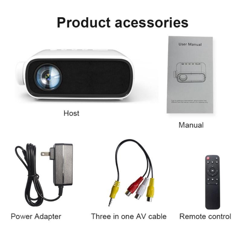 YG280 Full HD 1080p Home Theater 3D Video Projector 20'' To 80''Mini LED Projector Smart Phone Beamer For Outdoor Indoor Yellow