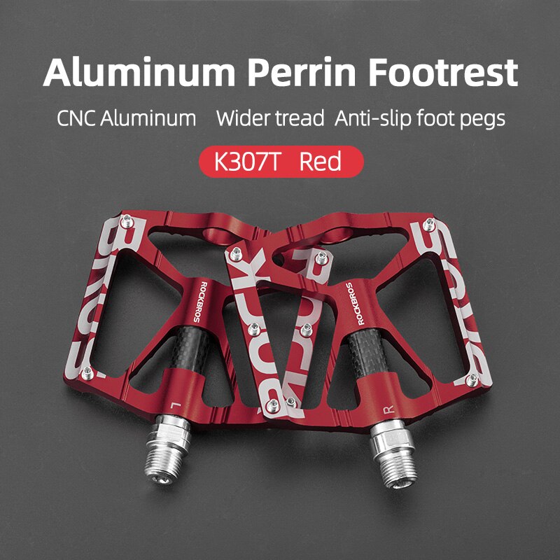 ROCKBROS – pédales de vélo ultralégères et réfléchissantes, accessoires de cyclisme: K307T Red