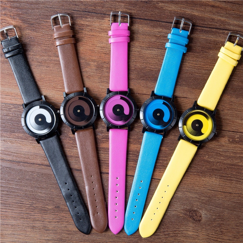 Rotatie herenhorloges leren band quartzhorloges heren sporthorloges herenhorloge relogio masculino