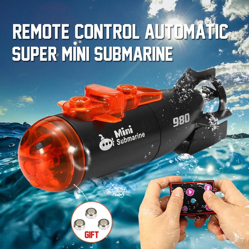 Mini Micro-Radio Afstandsbediening Rc Submarine Boot Met Led Licht Speelgoed