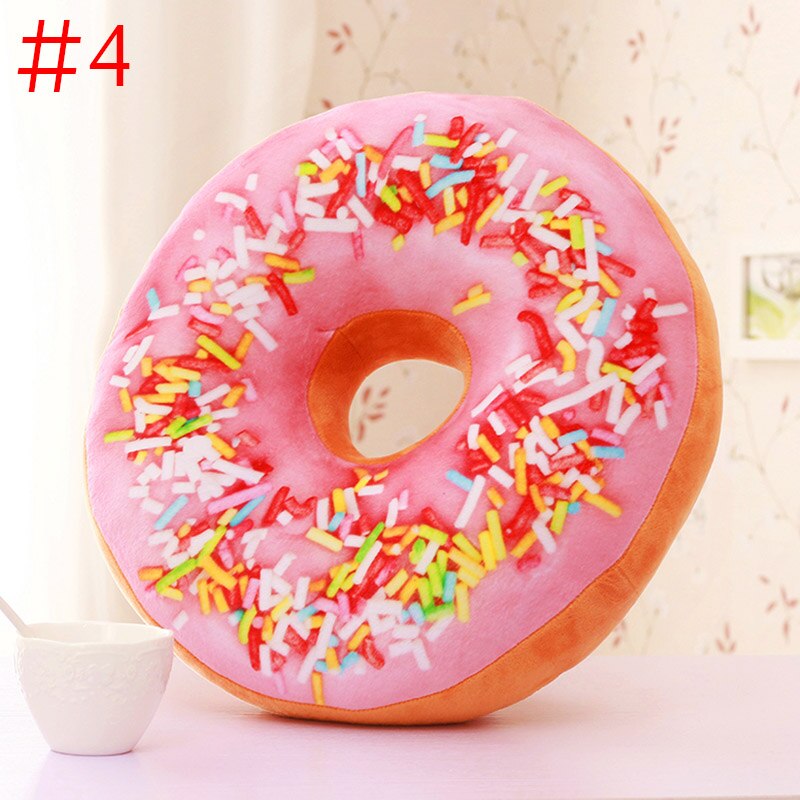 Søte donuts pute sjokolade donuts plysj macaron matpute fin bunnpute lur pute donut coussin  fp8