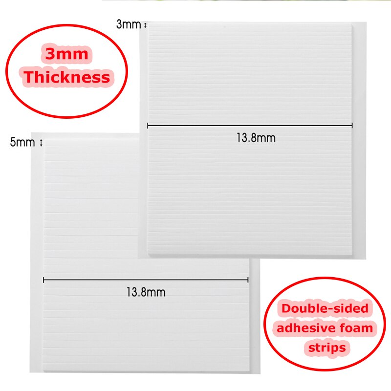 3mm Thickness Double-sided Adhesive Foam Single Strips for DIY Scrapbooking Shaker Cards Making Craft Supplies
