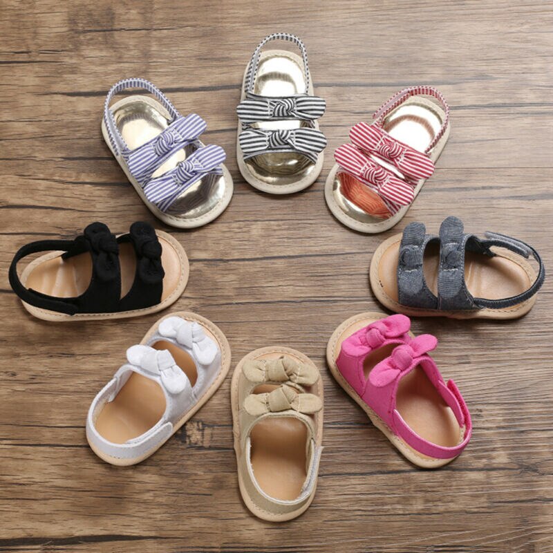 Baby Baby Meisje Zachte Zool Sandalen Schoenen 0-12Month Peuter Zomer Schoenen Boog-Knoop Sandaal