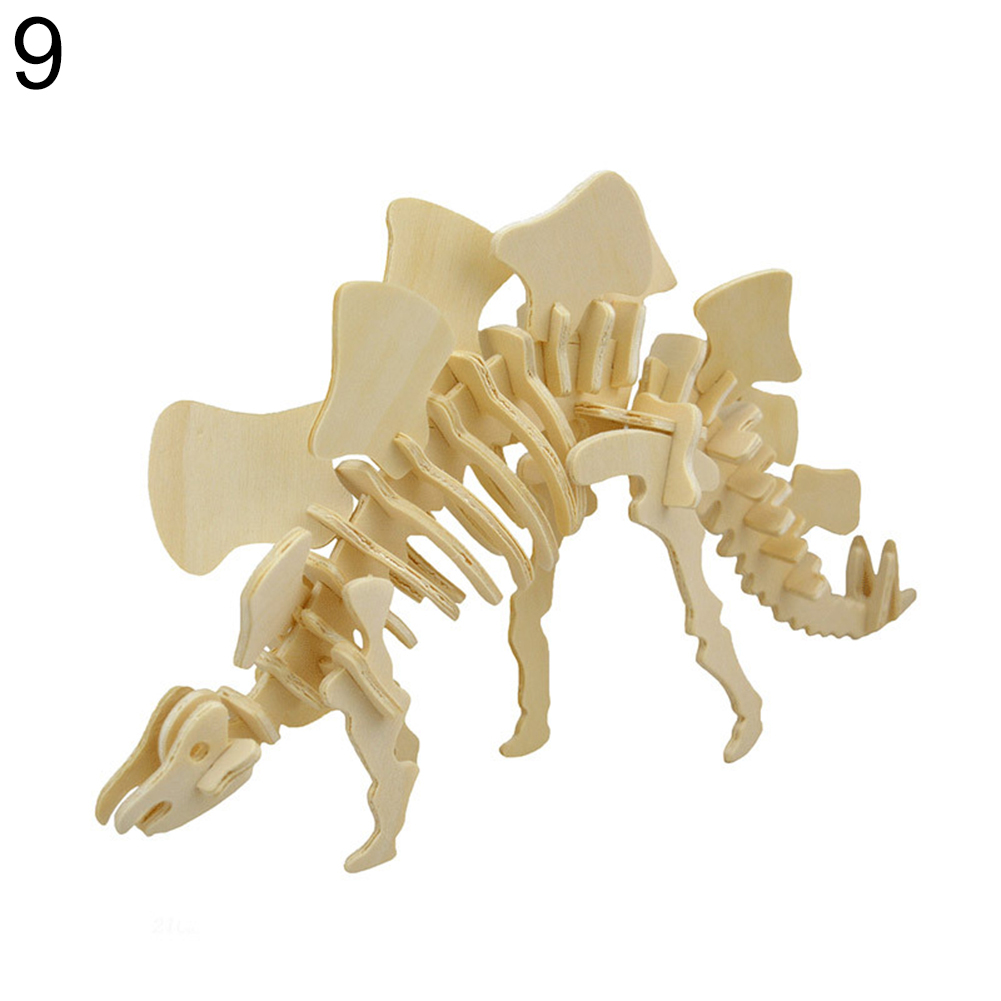 Bricolage dinosaure Puzzle 3D tridimensionnel en bois enfants jouets éducatifs élèves à la main matériaux pour les enfants