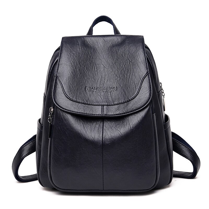 Grote Vrouwen Rugzak Leer Vrouwelijke Reizen Schoudertas Rugzak Vrouwen School grote Terug Zak Rugzak voor Meisje Mochila: BLUE