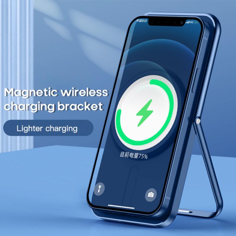 Portable Wireless Charging Stand For IPhone 12 Mini Pro Max Magnetic Wireless Charging Stand Foldable Phone Holder Bracket