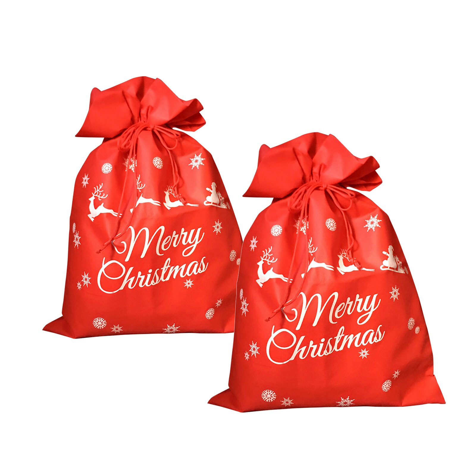 Non-woven Christmas Bags Drawstring Candy Bags Merry Christmas Decorations for Home Year 2022 Bags