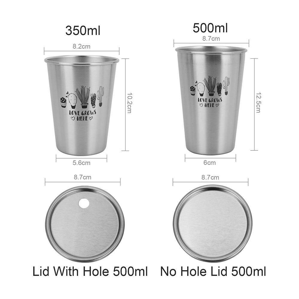 350/500ML Beer Cup Nordic Ins Metal Cactus Series Lovers Cup Durable Wine Cups Household Office Use Gargle Cups