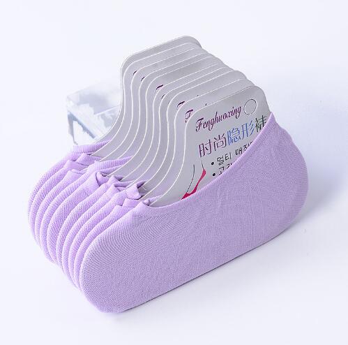 De verano de bebé de terciopelo de tobillo Invisible Calcetines niños color caramelo escondido calcetin corto transpirable fina Calcetines de las mujeres de punto de bebé: purple 10pair