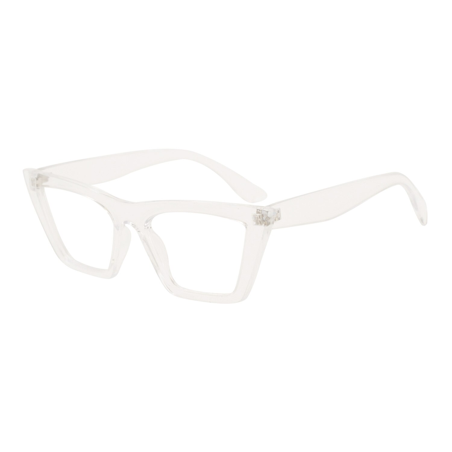 OCCI CHIARI Oversize de bloqueo de luz azul gafas de mujer gato ojo gafas óptico transparente marco computadora gafas para personas con miopía: C4 Transparent