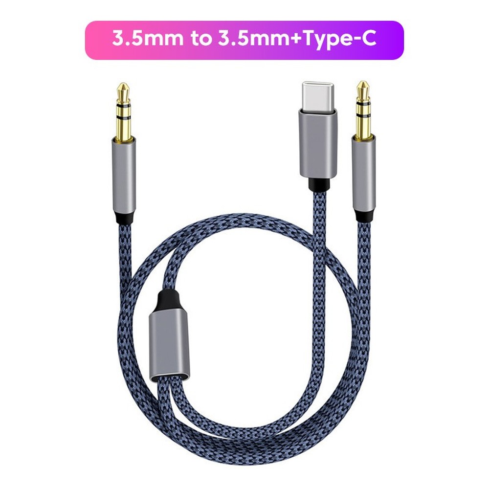 3 in 1 Type C 3,5 mm Jack Aux-kabel naar IOS-audiokabeladapter voor iPhone iPad Autoluidspreker Man-Man USB-C-converterkabel: WIT