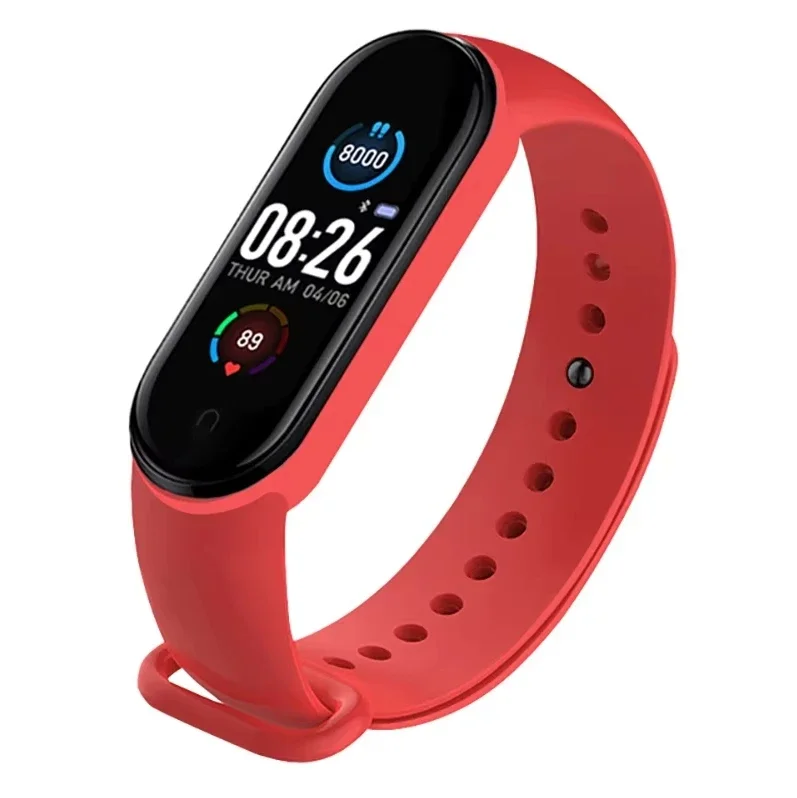 M5 Smartwatch digital Männer und Frauen Bluetooth Fitness Tracker Uhr Übung Herzfrequenz Blutdruck Android iOS: Rot